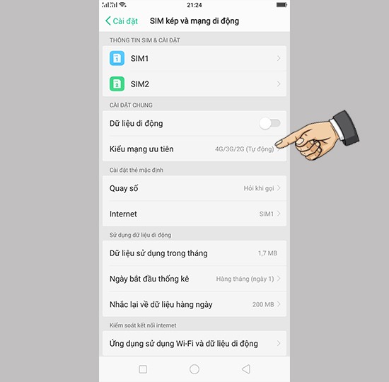 Chọn mạng ưu ti&ecirc;n